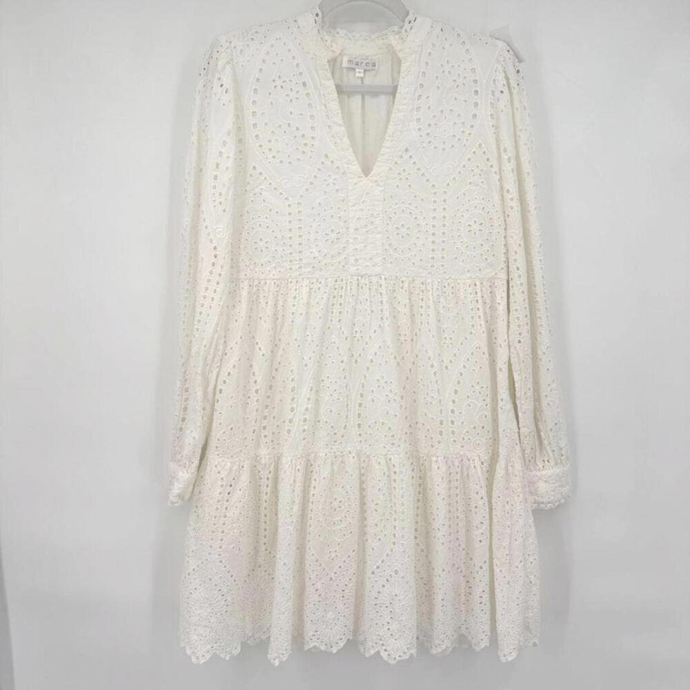 Women's Marea MSRP $220 Eyelet Lace White Dress M